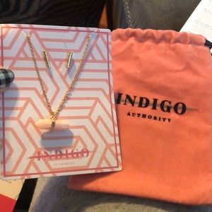 Indigo Authority necklace & earring set.